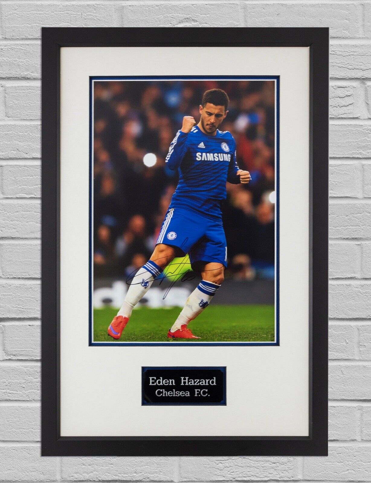 Eden Hazard Signed & Framed 18X12 Photo Poster painting CHELSEA FC AFTAL COA (B)