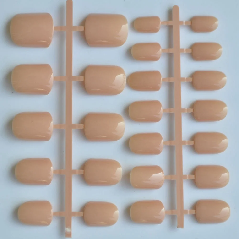 Pure Light Pink Artificial Nails Candy Short Full Cover Tips Easy DIY Acrylic False Nail Manicure Accessories Salon Product F28-Nail Inspo