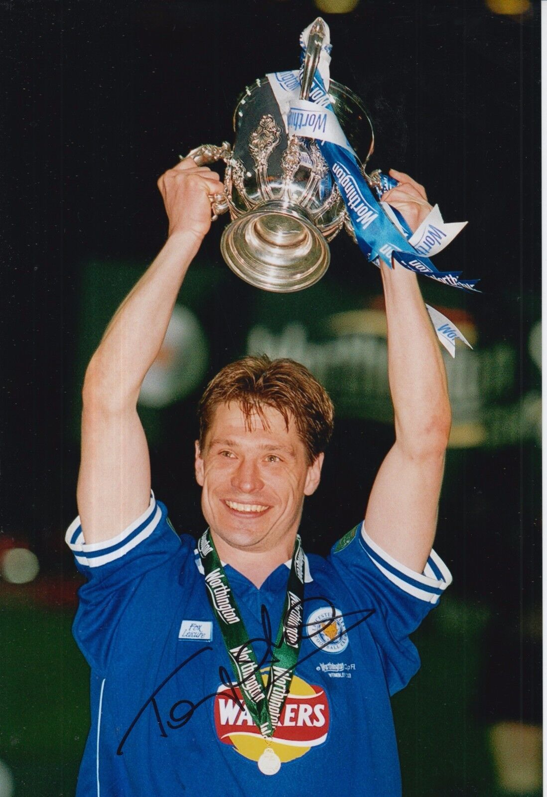 Tony Cottee Hand Signed Leicester City 12x8 Photo Poster painting.