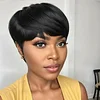 Trendy Layered Pixie Cut Short Wig With Bangs 100% Human Hair | Put On & Go