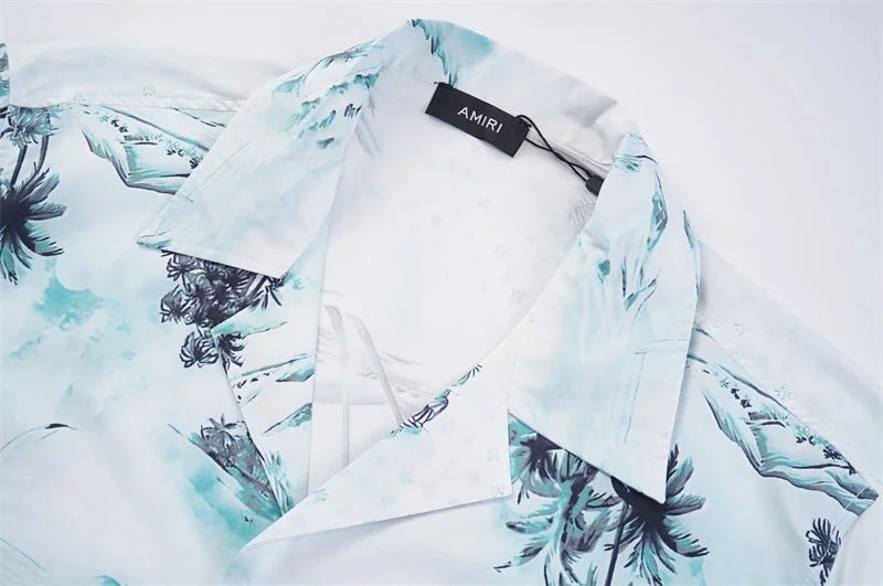 AMIRI 2023 new silk short-sleeved shirt