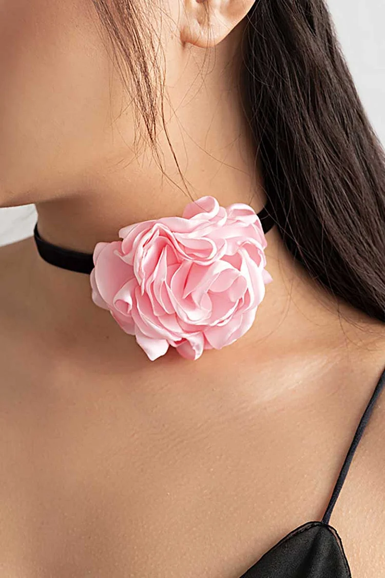 3D Flower Decor Chain Elegant Necklace