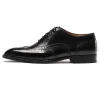 Handmade Black Mens Genuine Leather Oxford Dress Shoes 
