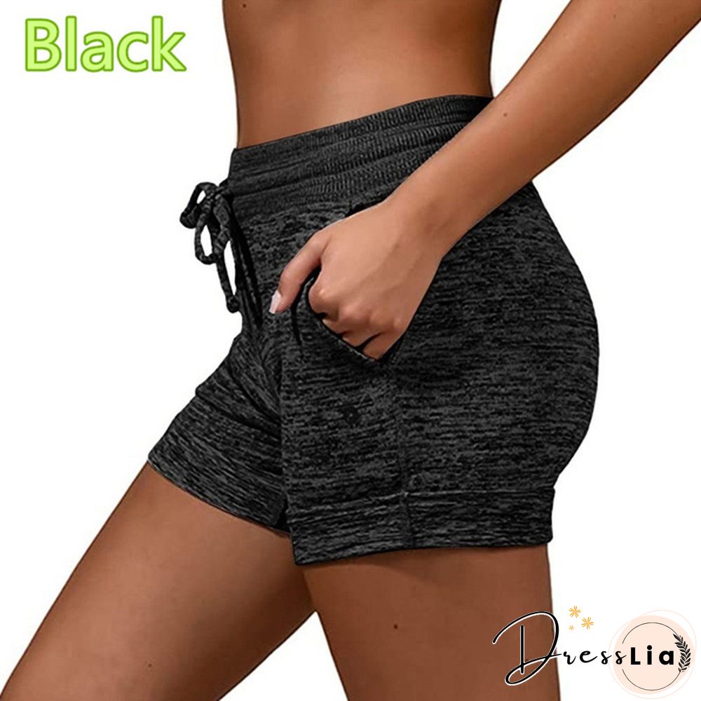 New Fashion Summer Womens Bottoming Quick-drying Shorts Yoga Pants Casual Sports High Waist Drawstring Stretch Shorts Fitness Shorts Women's Clothes Plus Size S-5XL