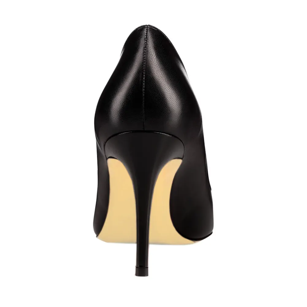 90mm Middle Heels Pointy Toe Pumps-vocosishoes
