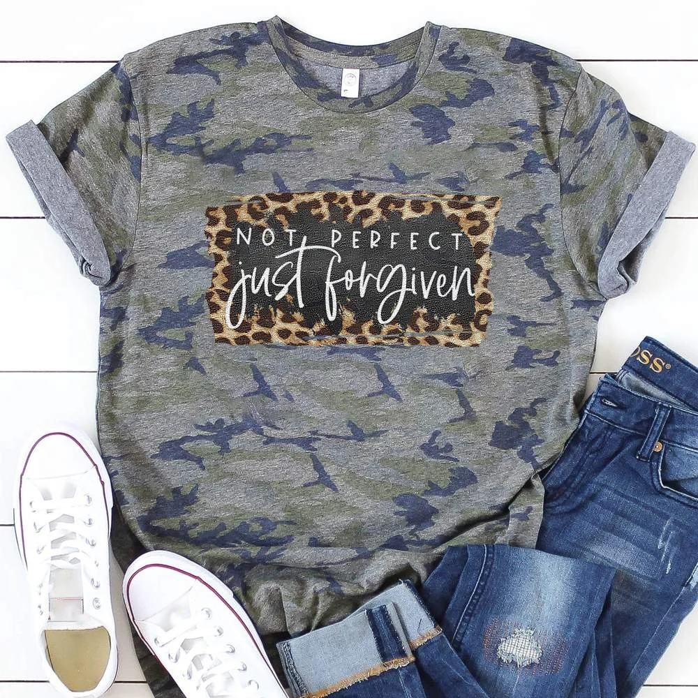Not perfect just forgiven graphic tees designer