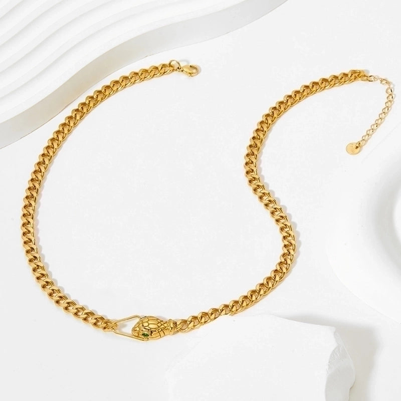 Fashion Geometric 304 Stainless Steel 16K Gold Plated White Gold Plated Gold Plated Plating Stainless Steel Necklaces