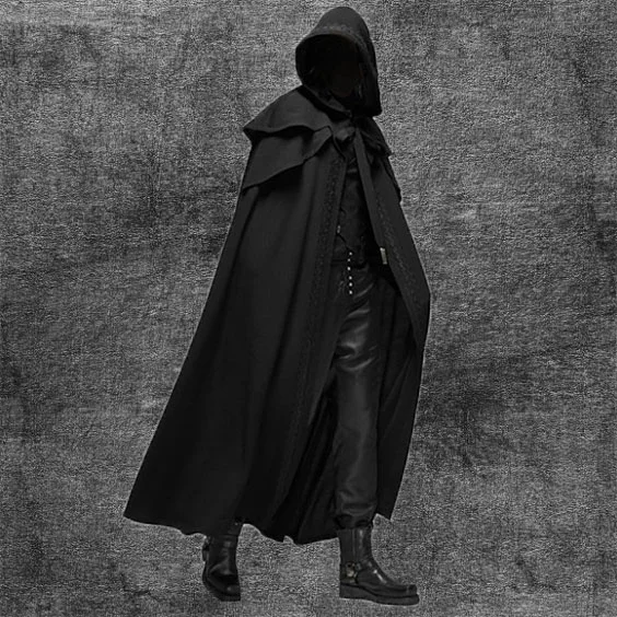 Casual color block hooded cloak