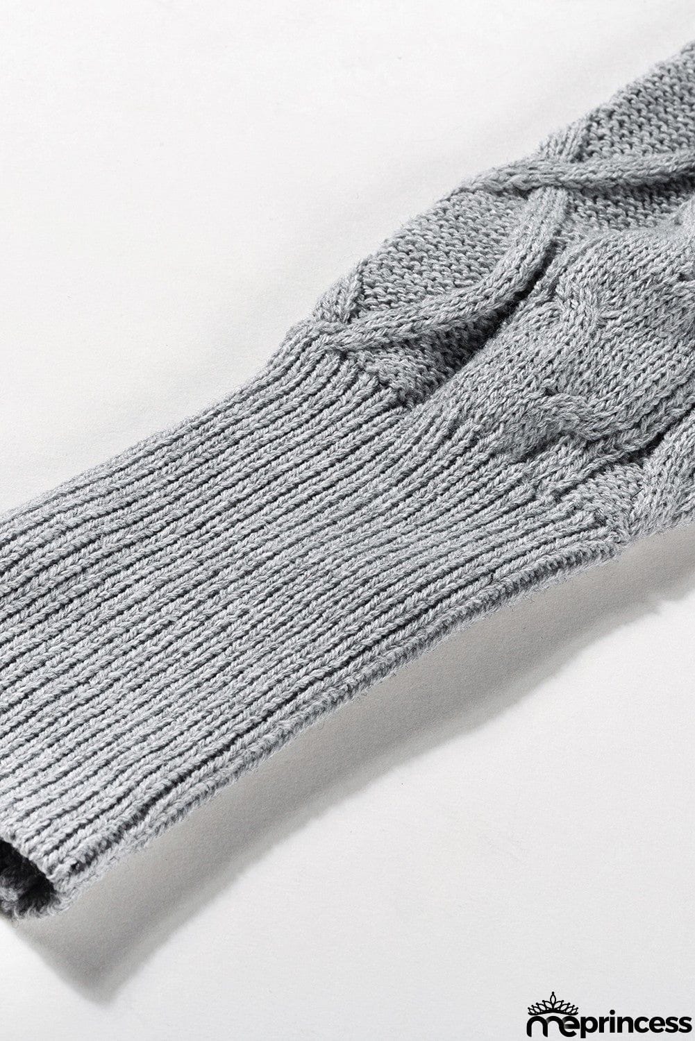 Cable Knit Open Front Long Cardigan