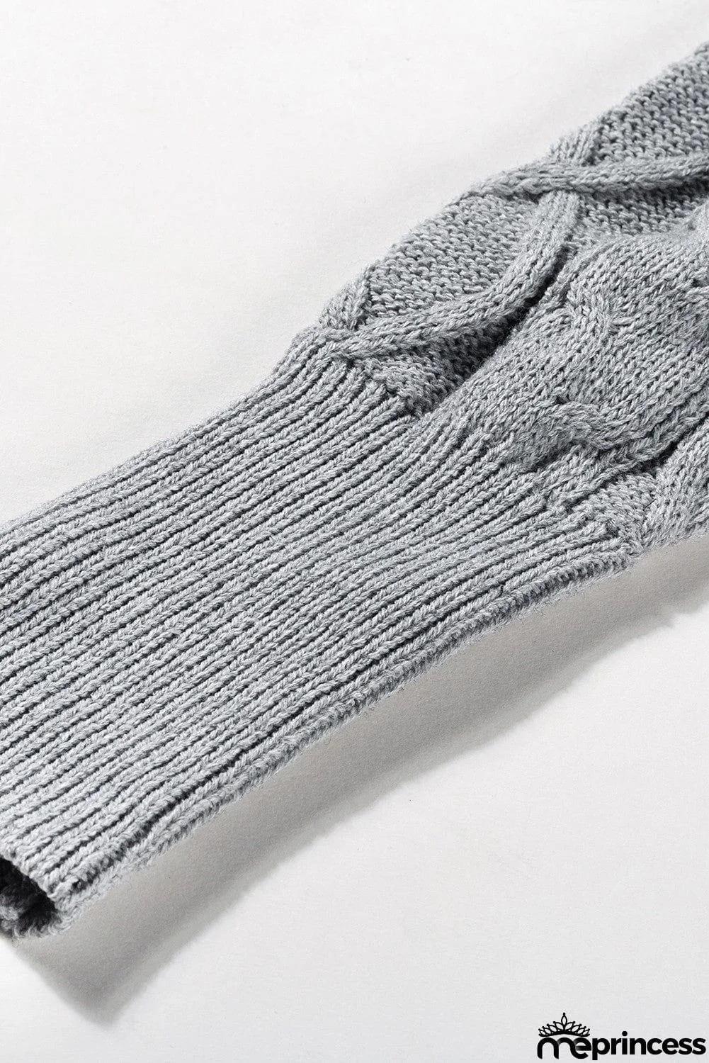 Cable Knit Open Front Long Cardigan