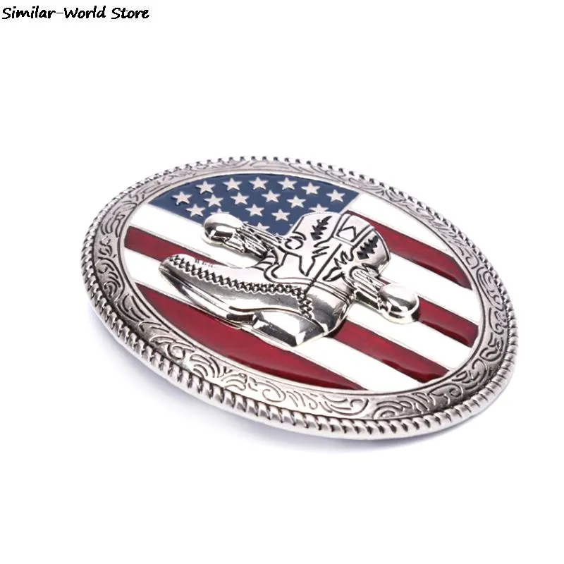 Retro American Flag Mens' Belt Buckle For Western Men Cowboy and Cowgirl Buckles