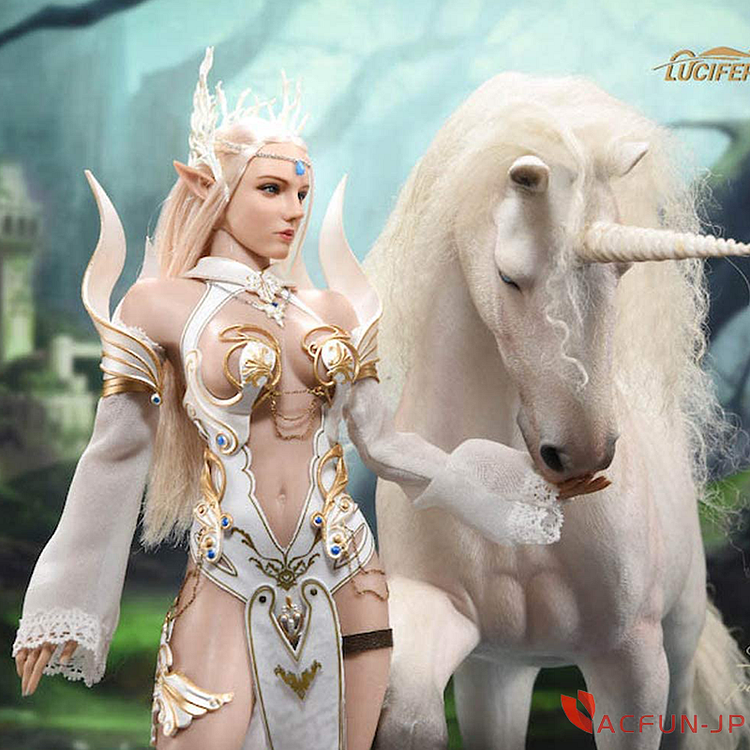 [AC]LUCIFER 1/6 女神 精霊女王 EMMA ユニコーンアクション フィギュア ヘッド 素体 服 道具 セット 女王 豪華 エディション （ユニコーン付き）