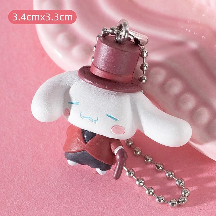 Anime Figure Cinnamoroll Melody Kuromi Sanrio Kawaii Doll Children Birthday DIY Decoration Kids Toy Gift  Bag Pendant Keychain