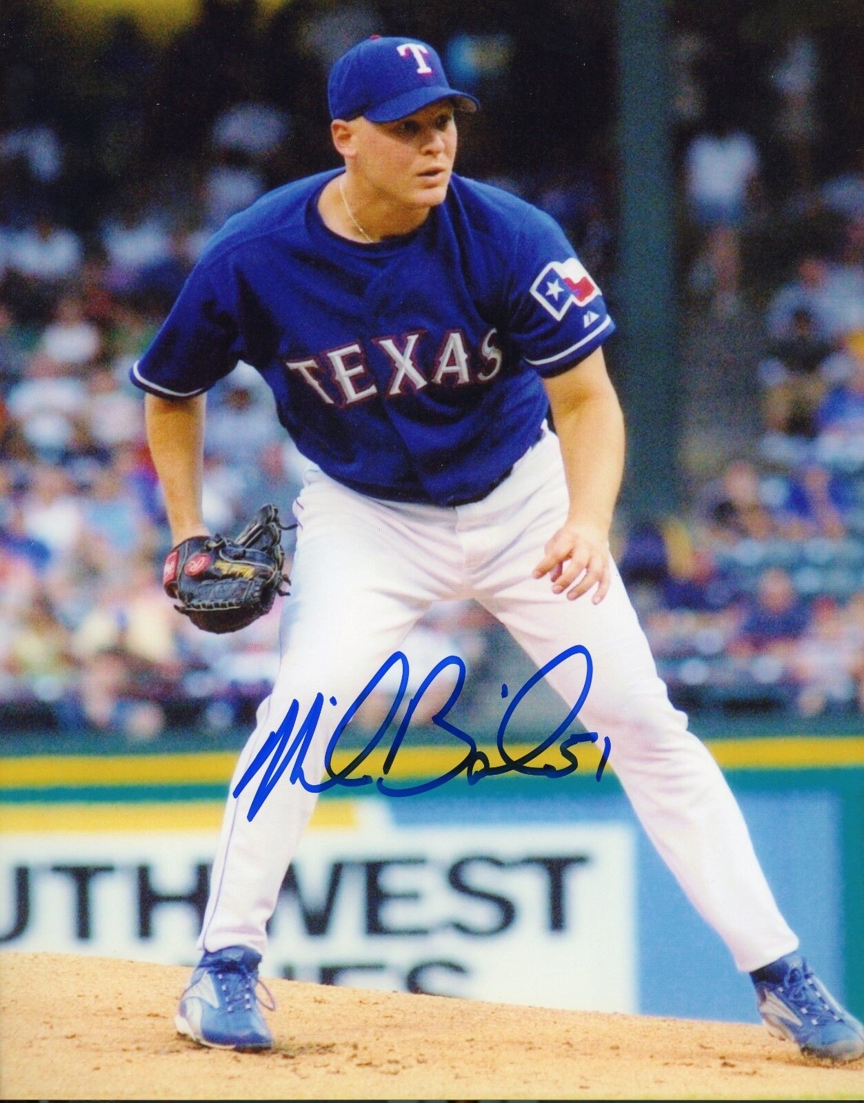Mike Bacsik autographed 8x10 Texas RangersBarry Bonds #9*