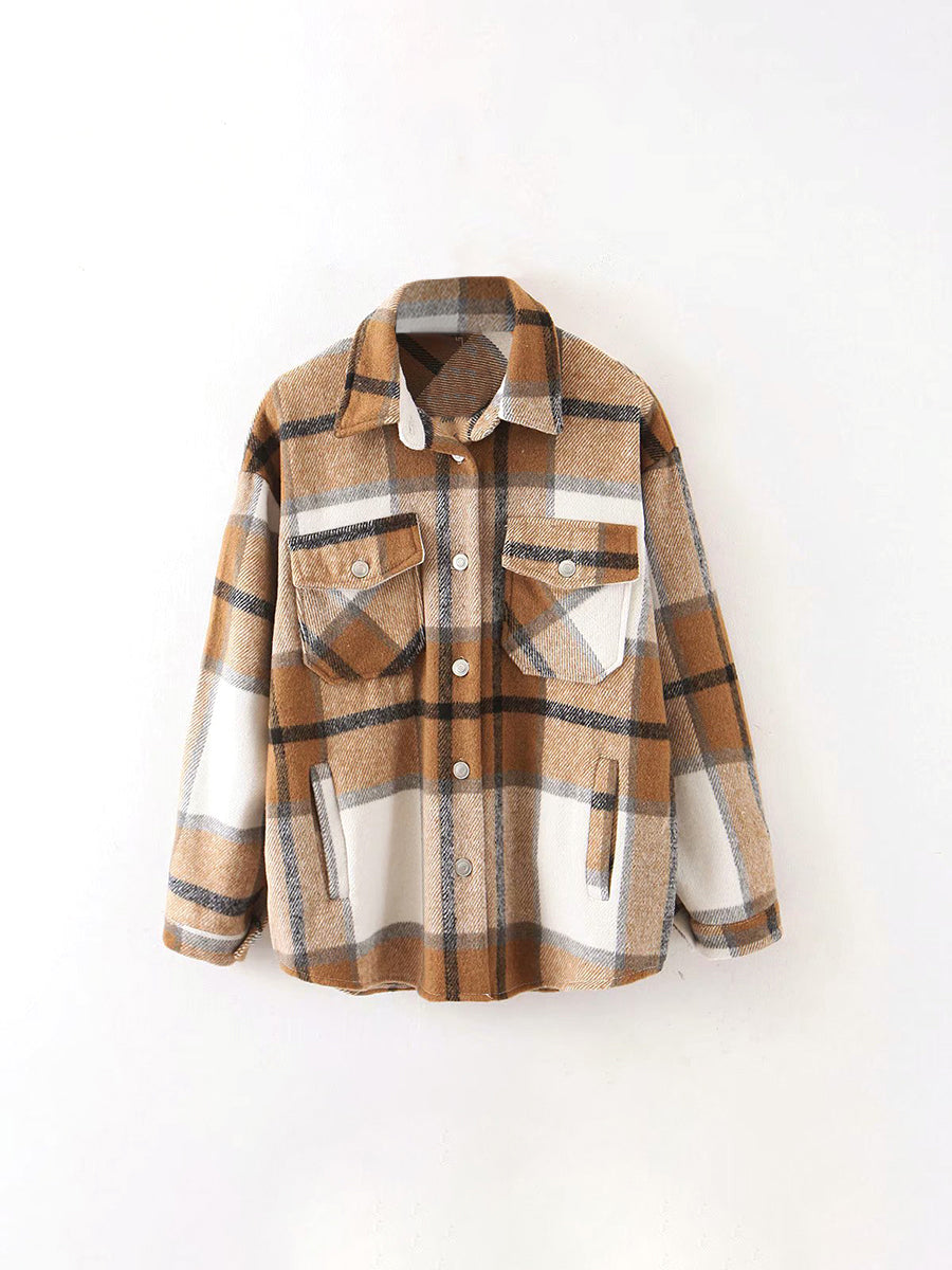 Lattice Turndown Collar Long Sleeve Blouses
