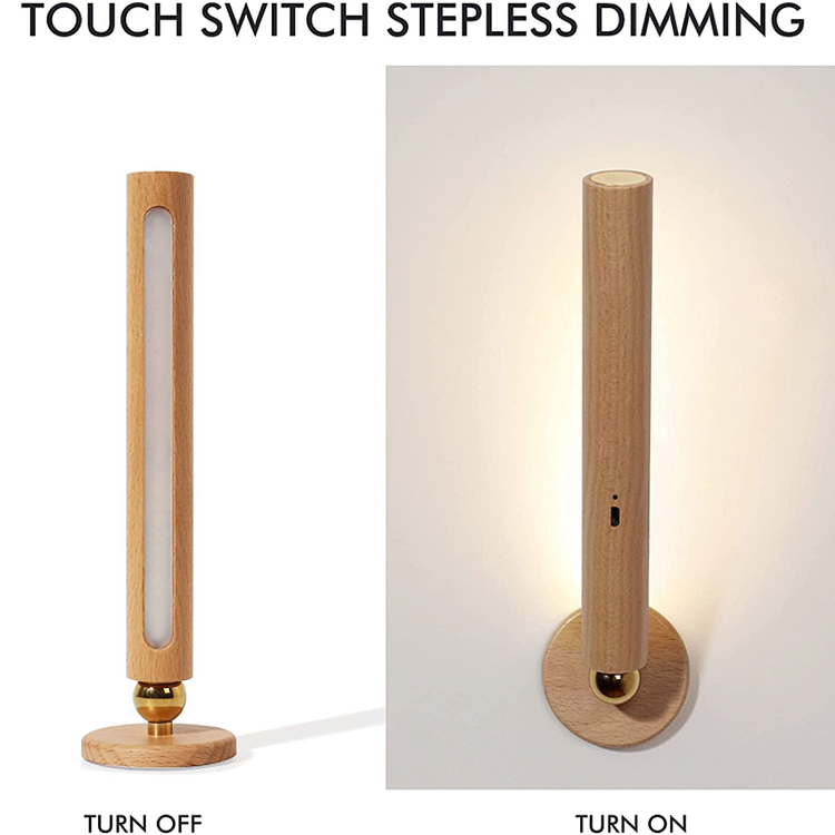 Wooden Magnetic Light 360°Rotatable LED Lights Portable Rechargeable USB  Wall Lamp for Home Wardrobes Lighting Supplies