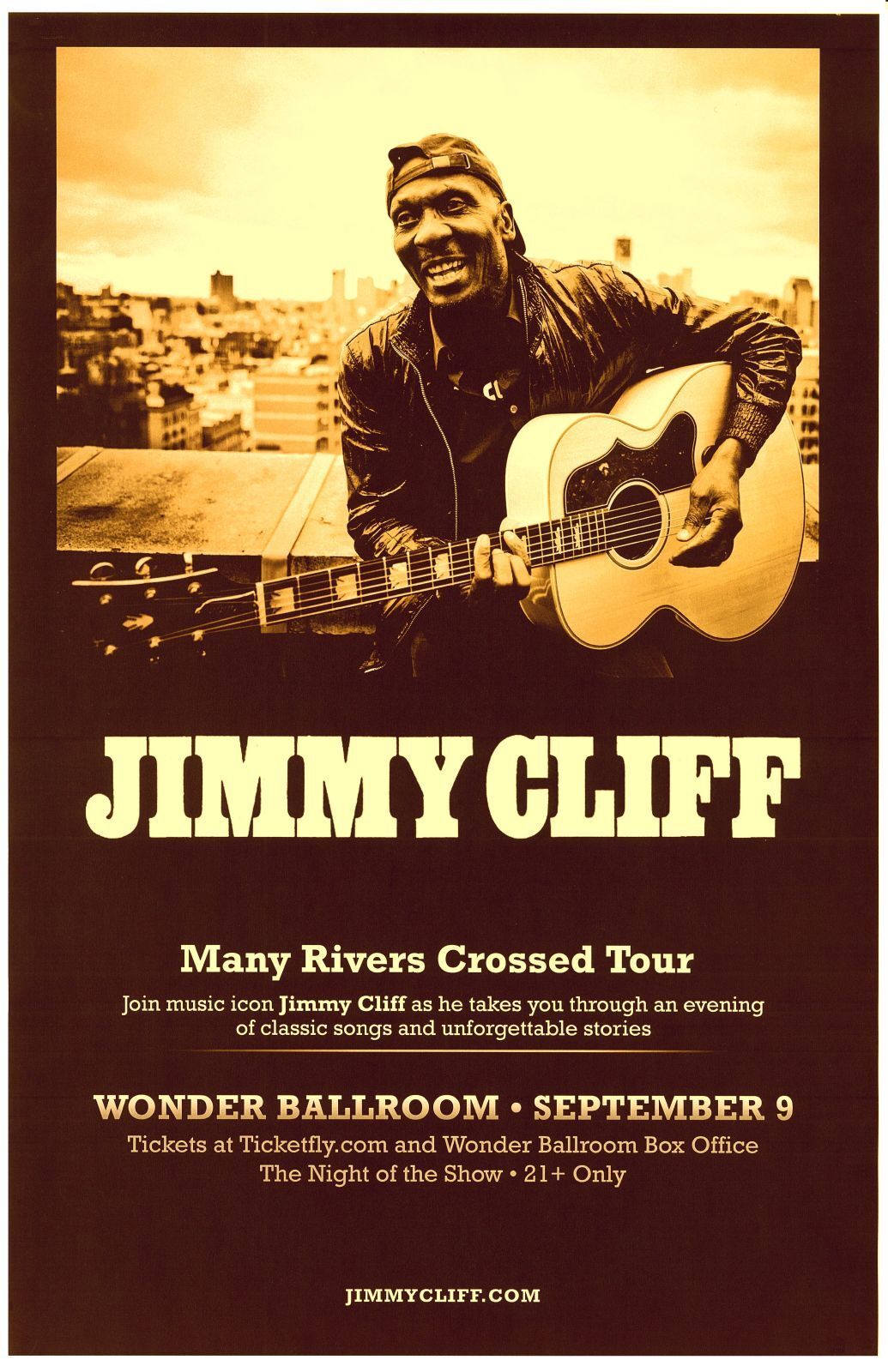 JIMMY CLIFF 2013 Gig POSTER Portland Oregon Concert Reggae