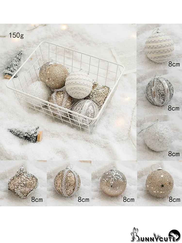 8Pcs Christmas Ball Painted Ball Christmas Tree Window Decoration