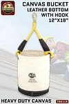 Graintex CB2119 Utility Canvas Bucket Leather Bottom With Hook