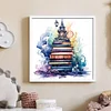 >SALE<Full Embroidery Eco-cotton Thread 11CT Printed Book Stack Cross Stitch 60x60cm