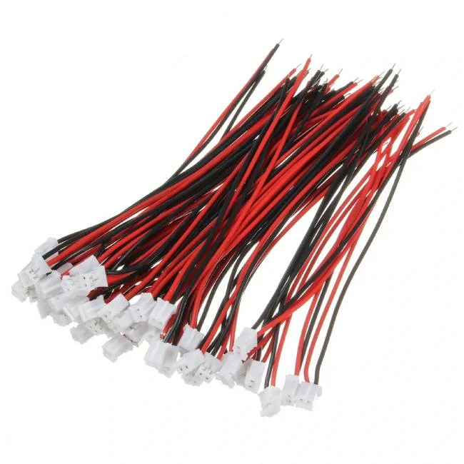 Garlaven 100Pcs Mini Micro JST 2.0 PH 2Pin Connector Plug With 120mm Wires Cables