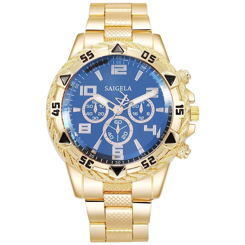 Men’s Watches Business Sports Watches Steel Band Three Eyes Men’s Quartz Watches Cross-border Foreign Trade Explosions In Stock