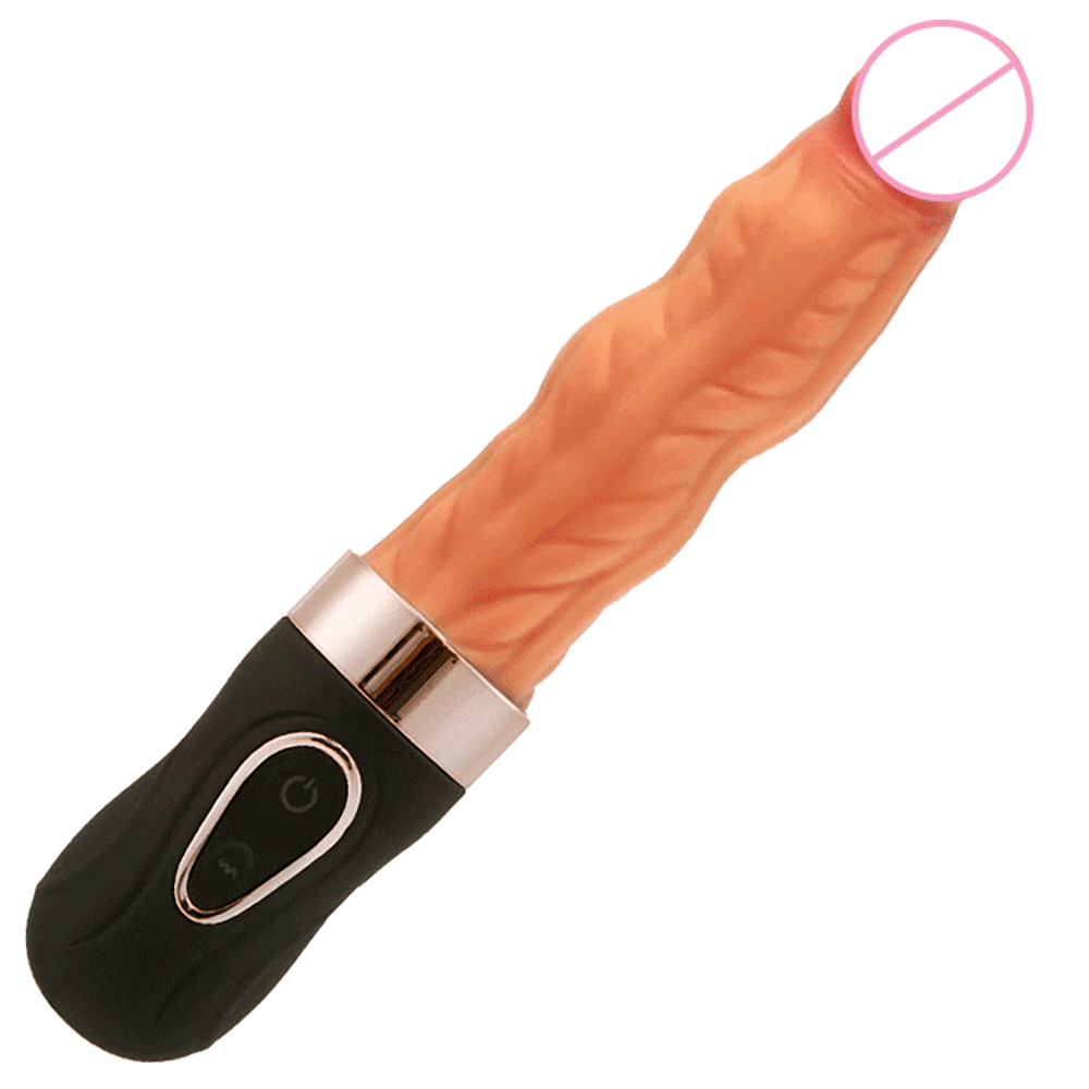 Realistic Wriggle Dildo Vibrator With 7 Wriggle 9 Vibration Modes - Rose Toy