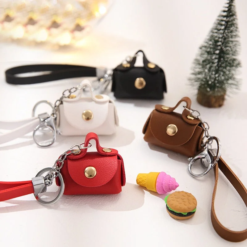 Retro Leather Mini Coin Wallet Purse Kids Earphone Box Bags Coin Wallet Women Fashion Keychain Car Key Holder Coin Purses Pouch
