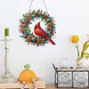 Diamond Painting Cardinal Wreath Hanging Sign for Wall Door Decor