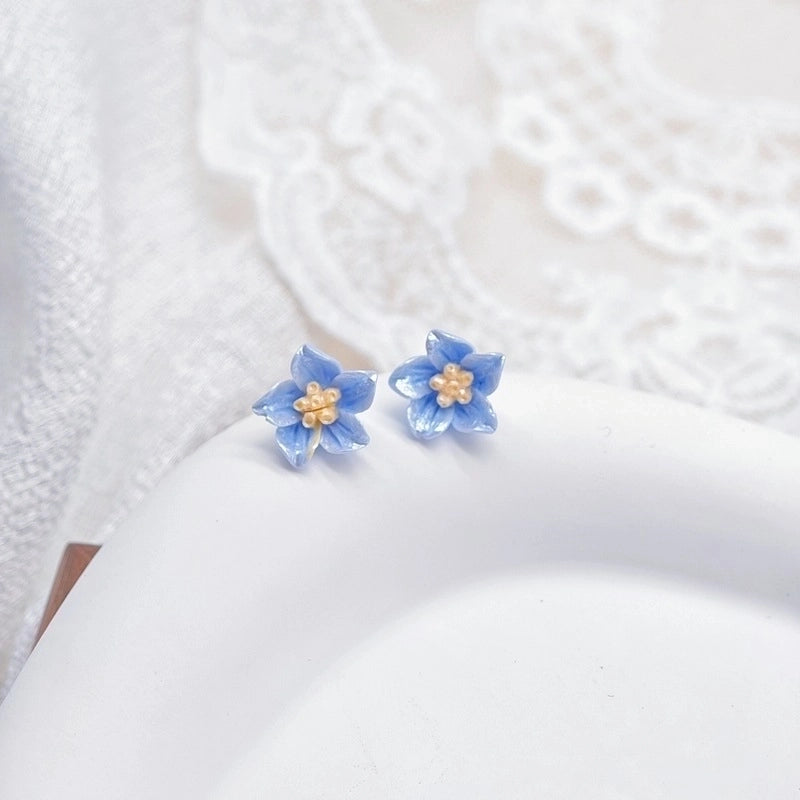 3 Pieces Sweet Heart Shape Rose Flower Inlay Imitation Pearl Alloy Rhinestones Earrings