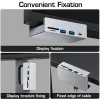 Under-desk Bracket Expansion Dock USB3.0 Multi-Function Splitter Snap-on Typec Expander With Power Port Card Reader