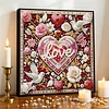Framed Diamond Painting - Special Shaped - Love Flowers Bird (25x25cm)
