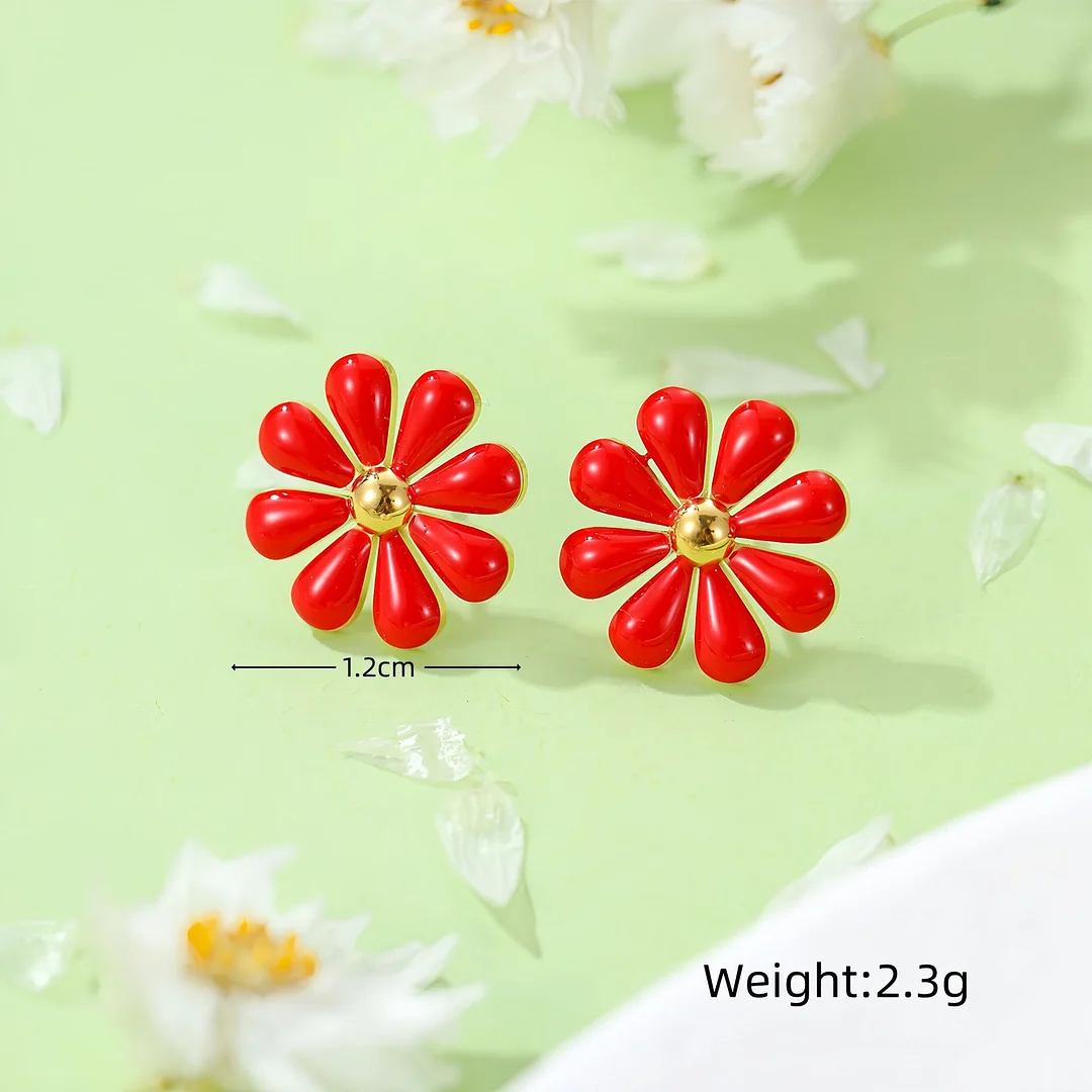 Sweet Daisy Titanium Steel Earrings