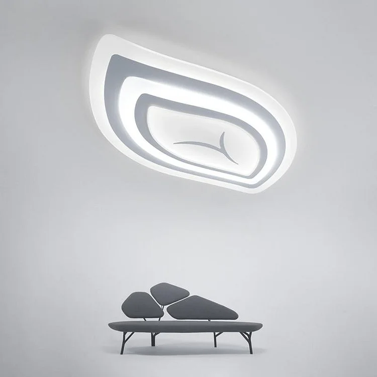 Leaf Shaped Modern Flush Mount Light with Remote Control - Appledas