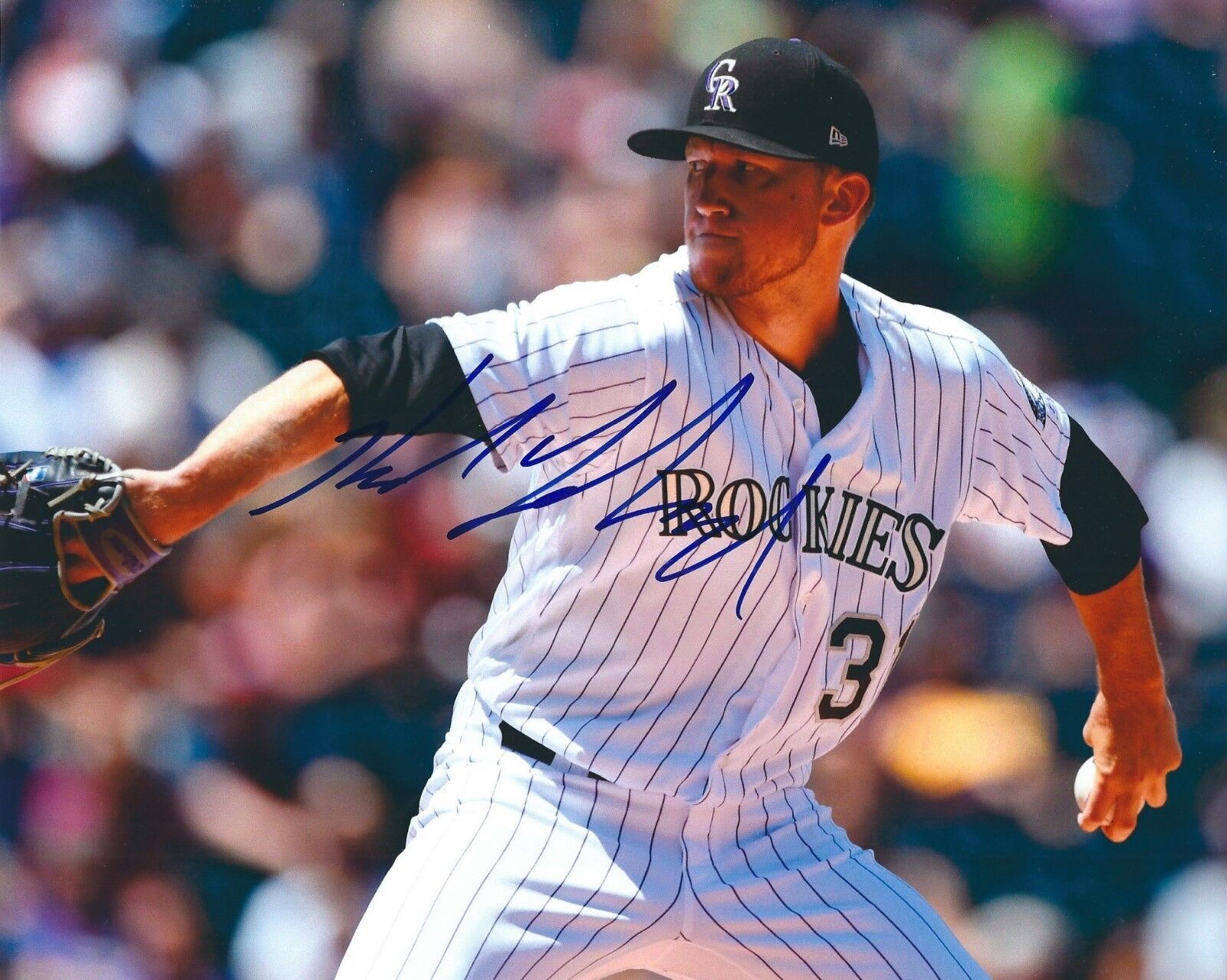 Signed 8x10 KYLE LAND Colorado Rockies Autographed Photo Poster painting - COA