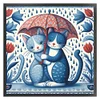 Blue And White Porcelain-Cat-11CT Stamped Cross Stitch 40*40cm/15.75*15.75in