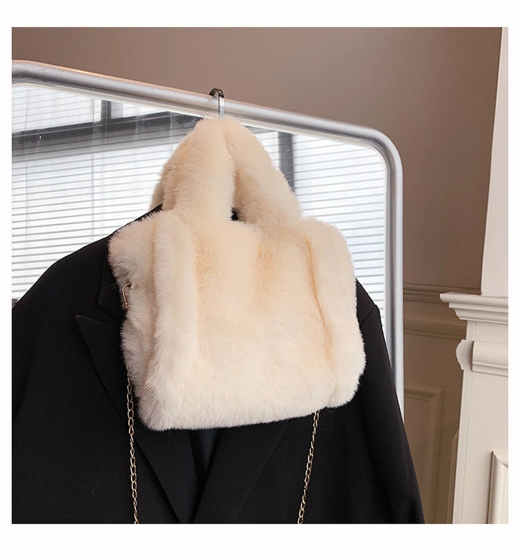 Winter New Mao Mao Bag Women’s Bag Large Capacity Women’s Shoulder Crossbody Bag Portable Tote Plush Bag