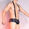PU embossed imitation leather sexy nightclub home sexy underwear