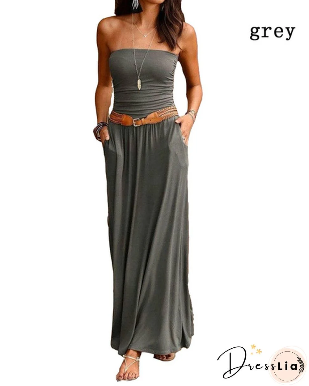 Women's Fashion Summer Sleeveless Printed Dress Slim Casual Tube Top Skirt Lady Oversized Party Dress