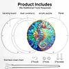 (25cm)DIY Acrylic Jigsaw Puzzle Window Hanging with Hanging Chain DIY Stained Glass Decoration Round Window Puzzle Decor for DIY Craft Project (Stained Glass Seahorse)