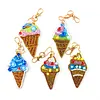5pcs DIY Full Drill Diamond Paintng Special-shaped Icecream Keychains Kit
