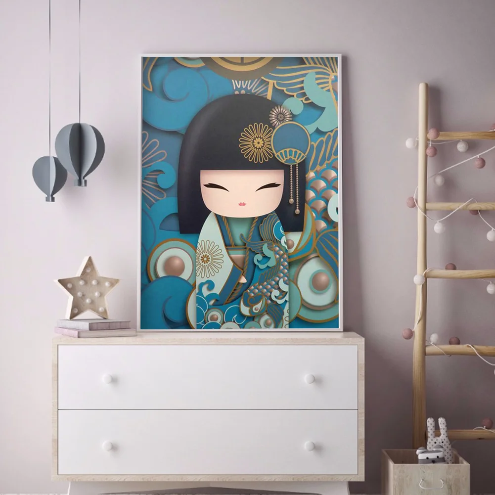 Diamond Painting - Full Round Drill - Kokeshi Doll(30*40cm)
