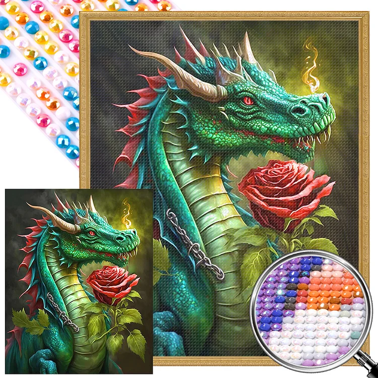 Rose Pterosaur 40*50CM(Canvas) AB Round Drill Diamond Painting gbfke