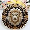 Gold Lion-DIY Embroidery Kit with Pattern Cotton Threads Needles Hoop 30*30cm/11.81*11.81in
