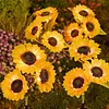 Solar Powered 3/6Head Sunflower Lights Smart Sensor Waterproof Landscape Lights Weather Proof Simulation Sunflower Decorative Lamp for Garden Lawn Courtyard Decor