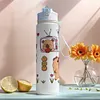 800ml Capybara Cute Water Cup with Straw & Handle Travel Water Bottle for Sports