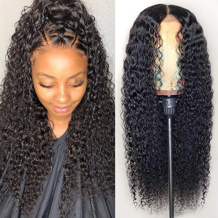 New Black Brazilian Long Water Wave Curly Wig
