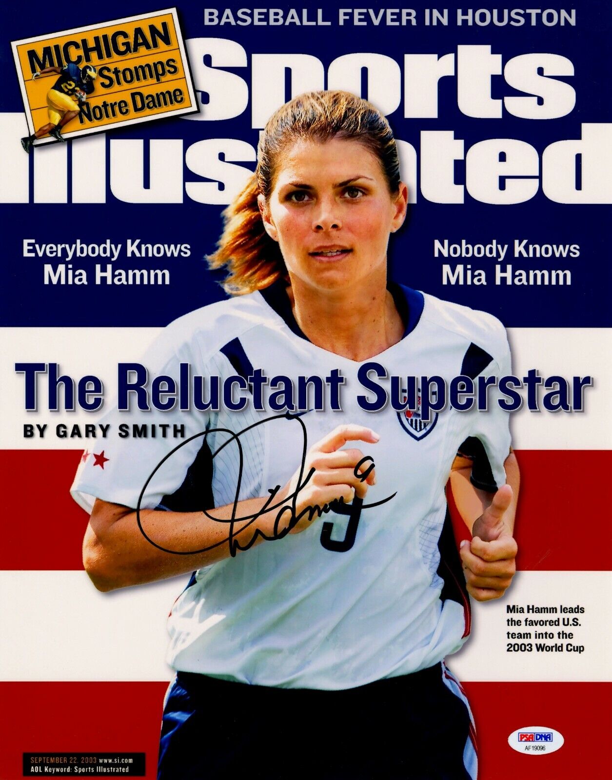 Mia Hamm Signed 11x14 Photo Poster painting PSA COA Auto USA SI Sports Illustrated Soccer UNC