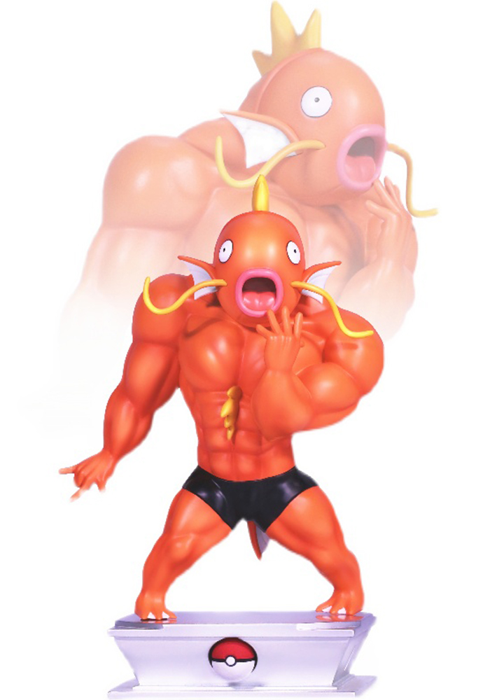 Buff Magikarp Figure, Buff Pokemon, Funny Decor for Shelf