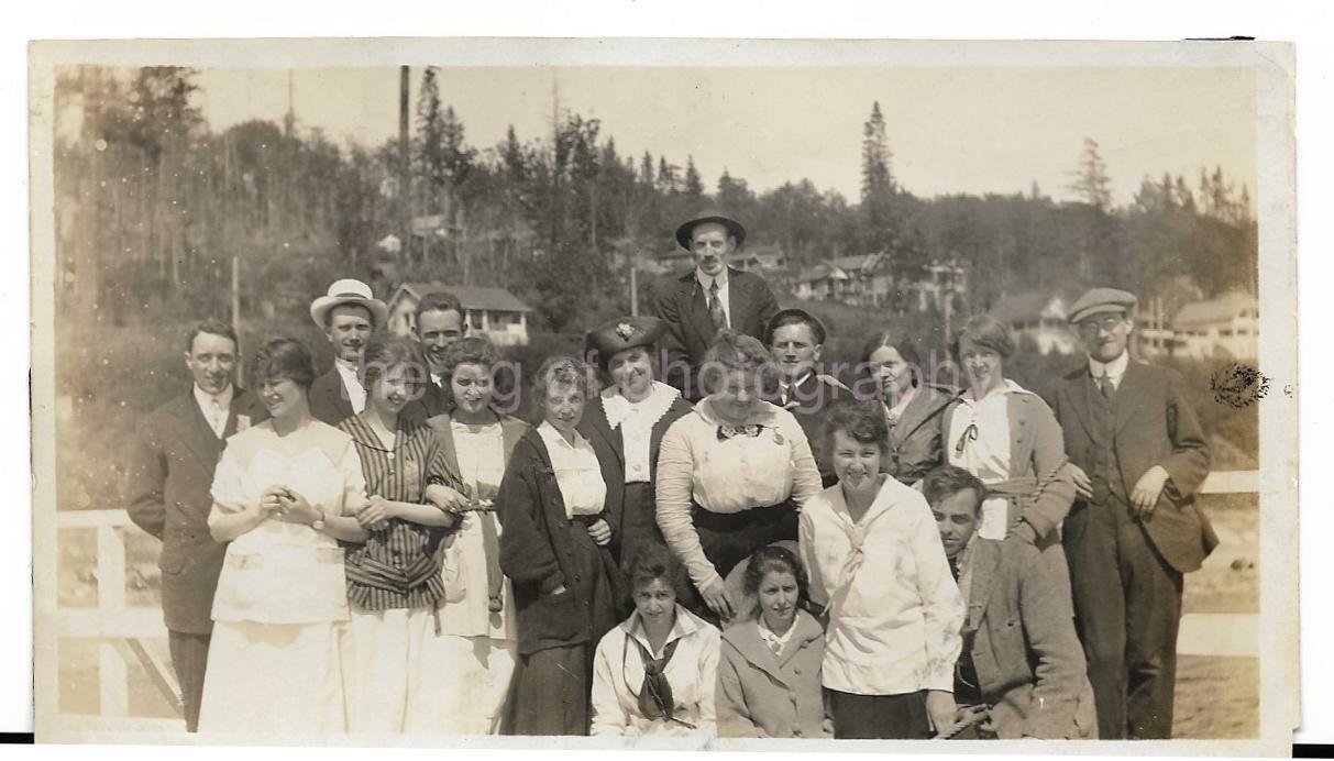 Group Portrait ANTIQUE FOUND Photo Poster painting Original BLACK & WHITED 99 11